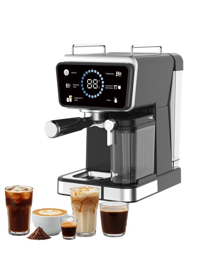 LePRESSO Hot & Cold Brewing Coffee Machine, Espresso Machine with Milk Frother, Self- Cleaning Coffee Maker, 20Bar Latte Maker, Touch Panel, 4 Preset Function, 1350W Espresso Maker, Latte, Cappuccino - Image 1